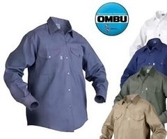 CAMISA OMBU TELA GRAFA ALGODON 100% AZUL/BEIGE/AZULINO/VERDE/BLANCO