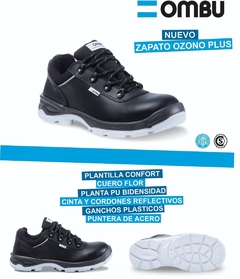 Zapato OMBU Ozono Plus c/punt. Acero Negro Seguridad Trabajo Certificado en internet