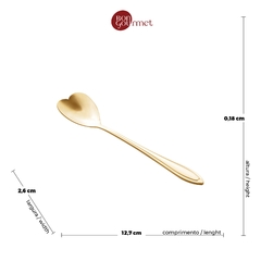 COLHER PARA SOBREMESA DOURADA EM FORMATO DE CORAÇÃO - CONJUNTO COM 4 na internet