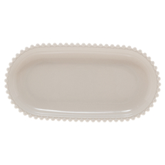 TRAVESSA DE PORCELANA OVAL BOLINHA BRANCA - 25x13x3cm - comprar online