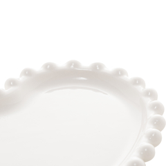 PRATO BRANCO DE PORCELANA NO FORMATO DE CORAÇÃO 12x10CM - UNIDADE - loja online