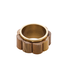 PORTA GUARDANAPO DE TECIDO BAMBU COM DOURADO - 4 PEÇAS - comprar online