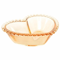 BOWL PEARL ÂMBAR EM FORMATO DE CORAÇÃO 12x10x4cm - UNIDADE