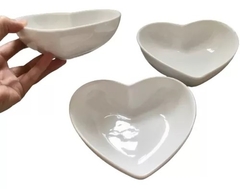 BOWL BRANCO EM FORMATO DE CORAÇÃO - CONJUNTO COM 3 - comprar online