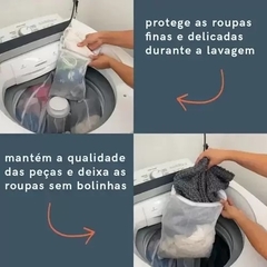 KIT COM 3 SACOS BRANCOS PARA MÁQUINA DE LAVAR - P, M e G - comprar online