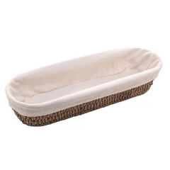 CESTA OVAL DE SISAL COM FORRO EM TECIDO - 43,5x15x8CM