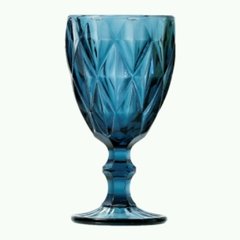 TAÇA DE VIDRO AZUL DIAMOND 325ML - CONJUNTO C/6 - comprar online