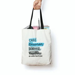 Bolsa Tecido Professor Café Ensinar Dormir Repetir - comprar online