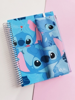 Caderno + Estojo c/ Elástico Stitch