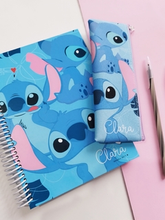 Caderno + Estojo c/ Elástico Stitch - comprar online