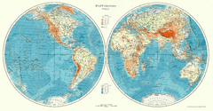 Mapamundi Hemisferios 1947