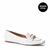 Sapatilha Loafer Enfeite Couro Branco