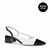 Sapato Slingback Bico Fino Preto e Branco