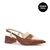 Sapato Slingback Salto Baixo Couro Conhaque