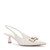 Sapato Slingback Enfeite Couro Linho