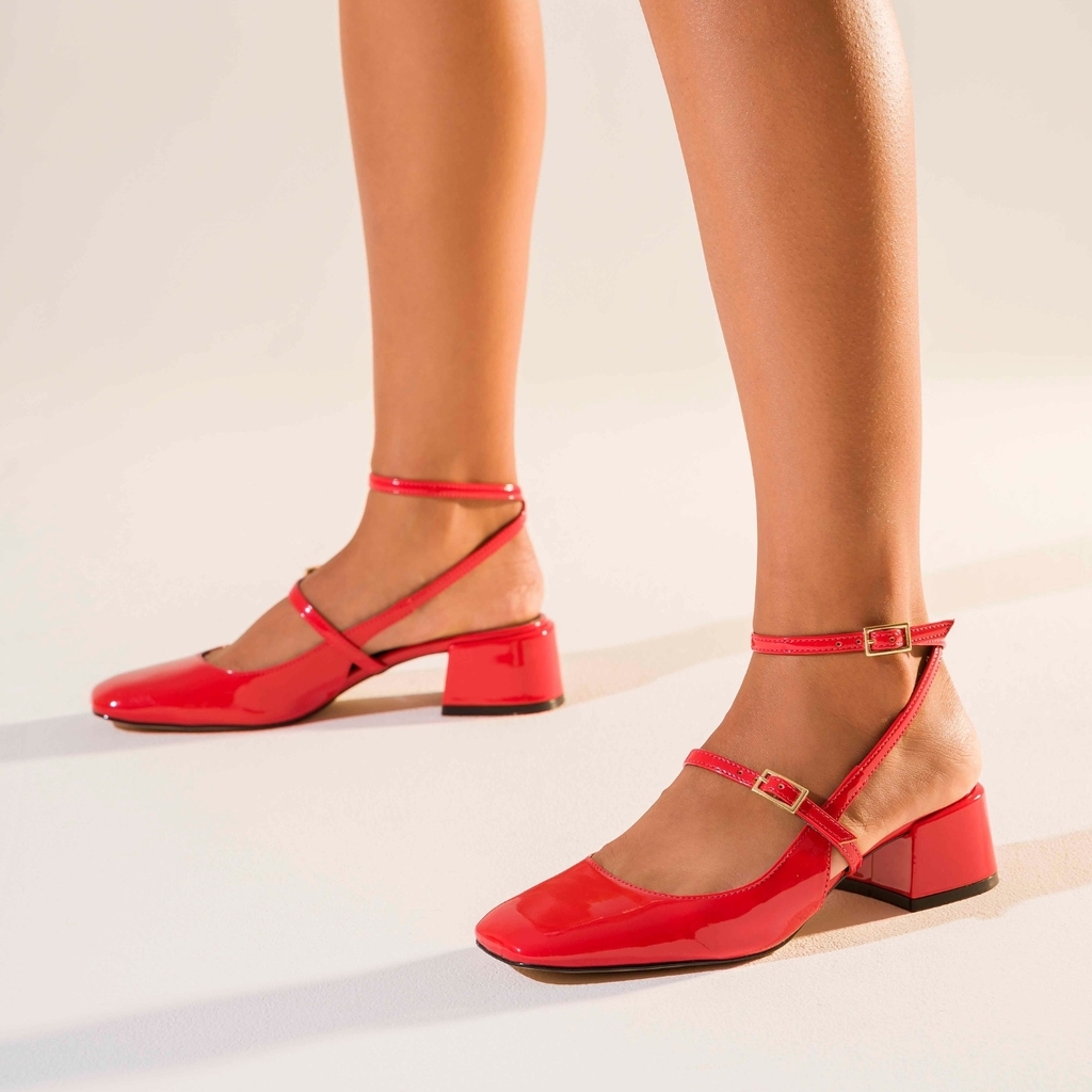 Sapato Mary Jane Verniz Vermelho - Stéphanie Classic