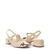 Sapato Mary Jane Creme Biqueira Dourado - comprar online