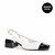 Sapato Slingback Salto Baixo Preto e Branco