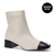 Bota Biqueira Cano Curto Couro Off White