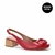 Sapato Slingback Salto Baixo Couro Vermelho