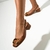 Sapato Slingback Salto Baixo Couro Caramelo - comprar online