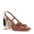 Sapato Slingback Enfeite Couro Conhaque