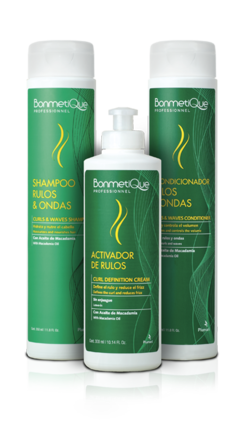 COMBO RULOS BONMETIQUE Shampoo+Acondicionador+Activador