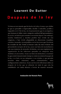 Después de la ley - Laurent de Sutter