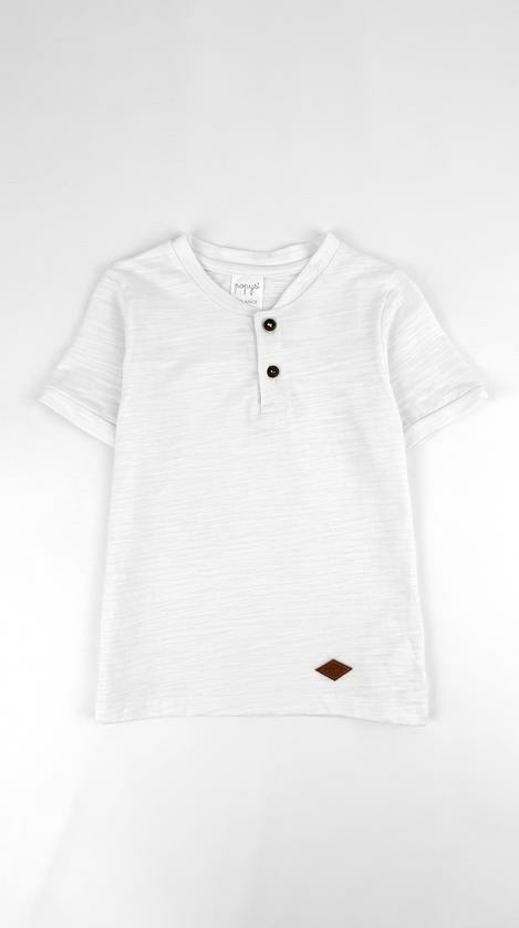 Remera botones blanca bebe