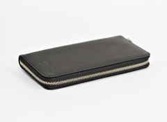 Billetera de cuero XL negra cierre niquel - comprar online