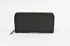 Billetera de cuero XL negra cierre niquel en internet
