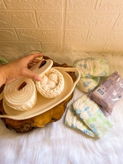 Kit higiene de Bebê feito em corda e fio de malha - Atelie Pontos e Fios