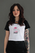 Cropped Raglan Riot Shhhhhhh Preto Branco