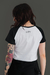 Cropped Raglan Riot Shhhhhhh Preto Branco