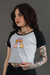 Cropped Raglan Riot Boo Preto Cinza