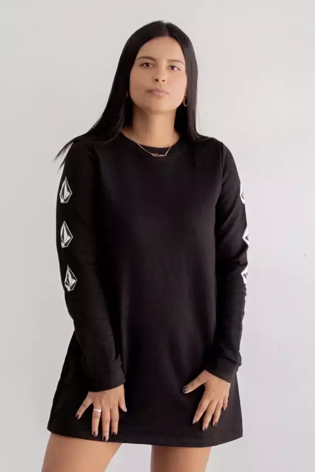 Vestido volcom store manga longa