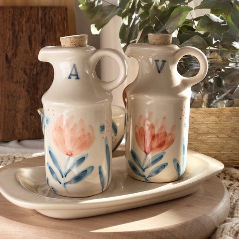 Set de aceitera vinagrera en gres - Ceramica Bariloche