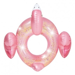 Boia Inflável Flamingo Rose Circular Glitter Intex - comprar online