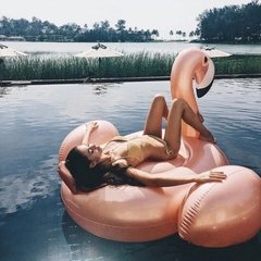 Boia Inflável Flamingo Rosê Gold Gigante na internet