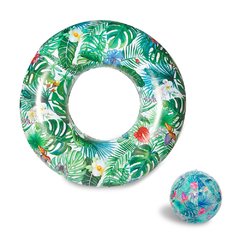 Boia Inflável Circular Tropical + Bola Inflável