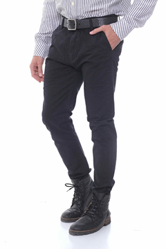 PANTALON CHINO PEKIN NEGRO COLOR NEGRO - comprar online