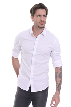 CAMISA ML NEW TRUT DE POPLIN ELASTIZADO CALCE REGULAR - Soho Denim