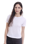 REMERA MANGA CORTA CROP BAMBU BLANCO