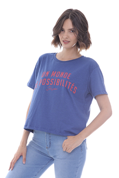 REMERA MC UN MONDE ESTAMPADA BASE AZUL