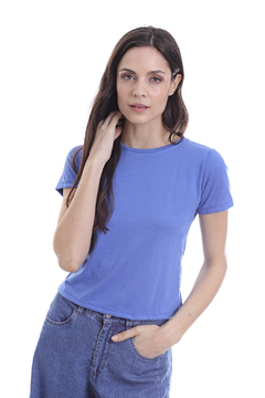 REMERA MANGA CORTA CCROP EMILIA AZUL - comprar online