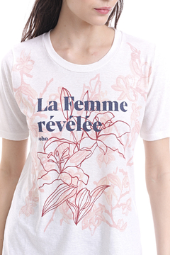 REMERA MANGA CORTA ESTAMPADA LA FEMME - Soho Denim