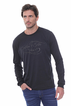 REMERA MANGA LARGA MIND COLOR NEGRO - Soho Denim