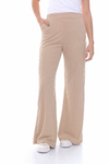 PANTALON ROLLING DE LANILLA MORLEY, PIERNA AMPLIA COLOR ARENA - comprar online