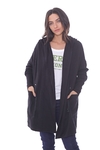 SACO DICE OVERSIZE CON CAPUCHA FRISADO COLOR NEGRO en internet