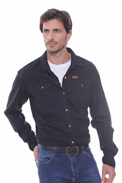 CAMISA DE JEAN M. LARGA BLACKTRON COLOR NEGRO